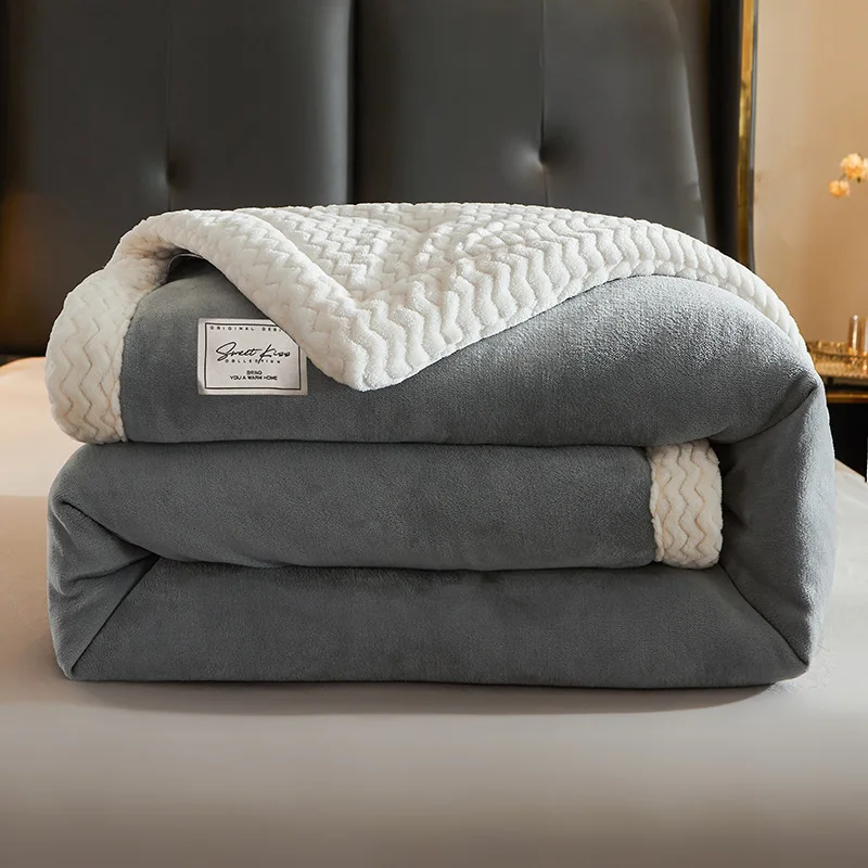 Zachte Fleece Plaid Winterdeken Dubbel Tweepersoons Warmtedeken Bankdeken | Sansoti