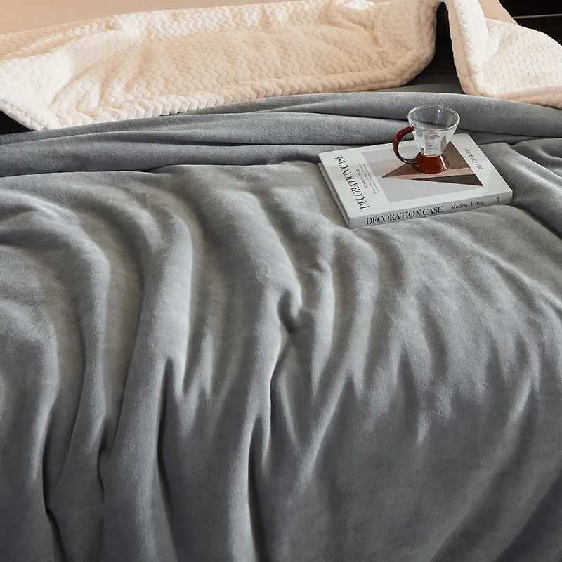 Zachte Fleece Plaid Winterdeken Dubbel Tweepersoons Warmtedeken Bankdeken | Sansoti
