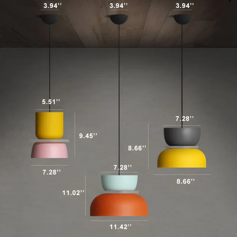 Kleurrijke LED Hanglamp Metaal Modern Design Woonkamer Slaapkamer | Sansoti