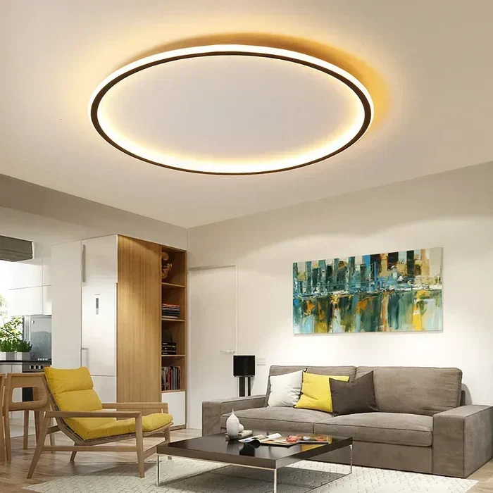 Ronde Plafondlamp Scandinavisch Design Goud Zwart Wit 20-50cm LED Dimbaar Metaal Glas Woonkamer Slaapkamer Eetkamer | Sansoti
