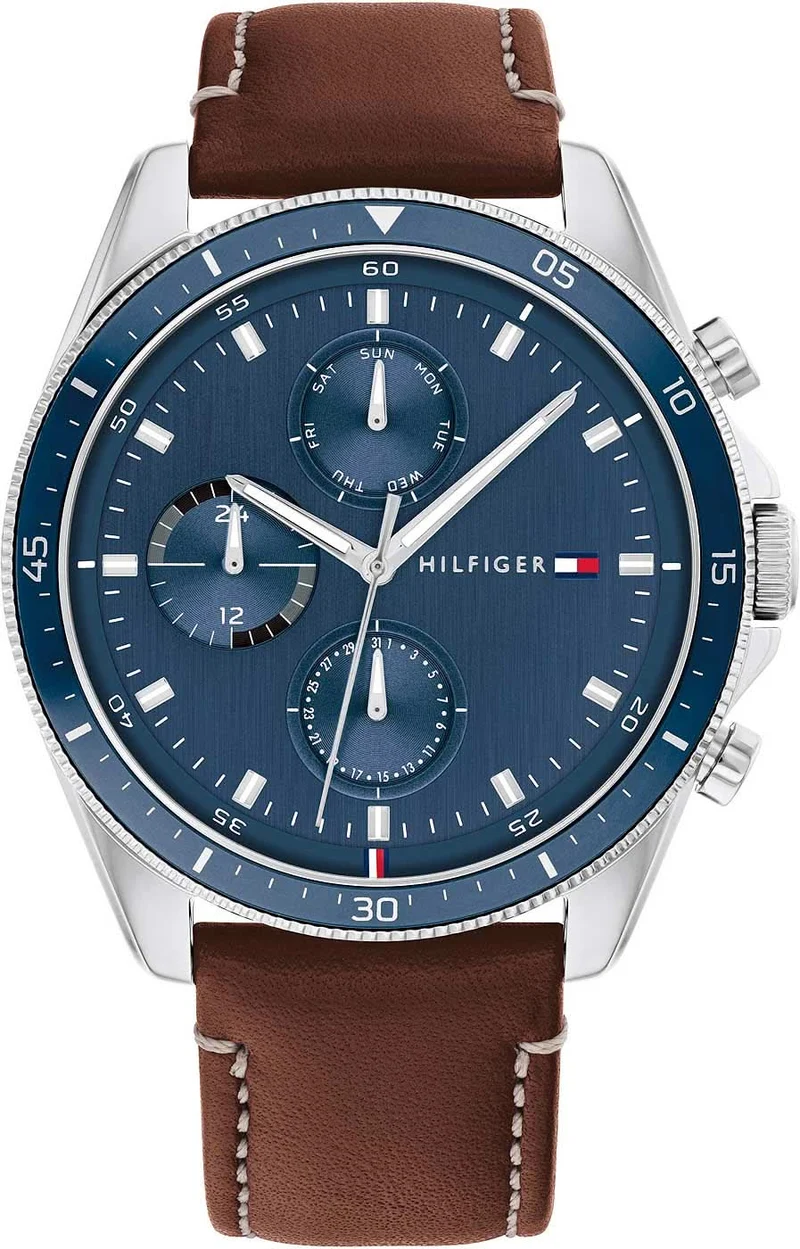 Tommy Hilfiger Parker 1791837 Herrenuhr • Classic American Cool • Blaues Zifferblatt