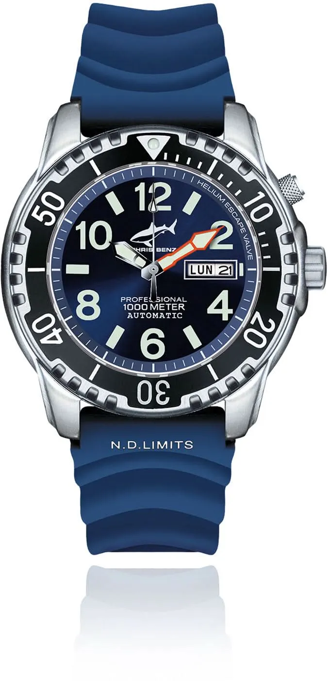 Chris Benz Deep 1000M Automatic CB-1000A-B-KBB Herrenuhr • 1000m wasserdicht • Saphirglas