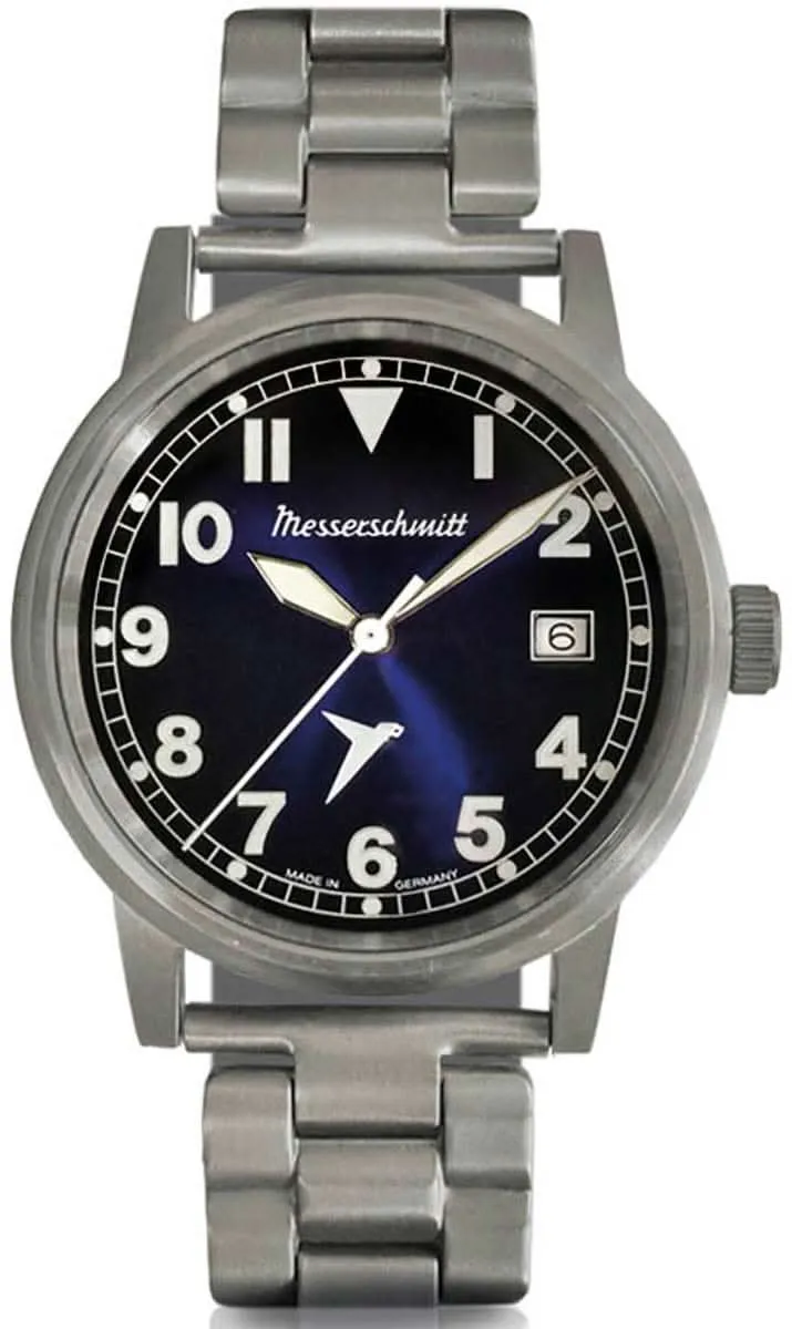 Messerschmitt Flieger ME-385TIB Herrenuhr • Made in Germany • Ultraleichtes Titan