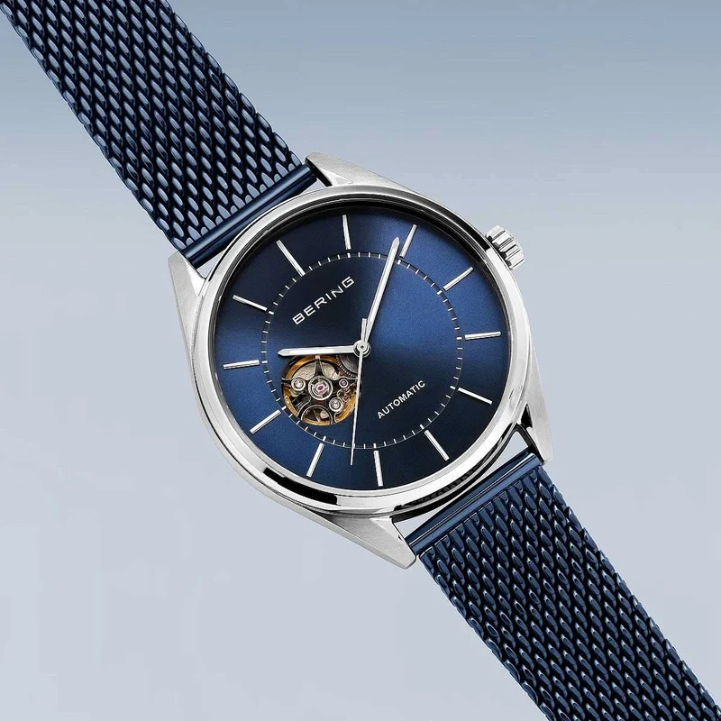 Bering Automatic 16743-307 Herrenuhr • Kratzfestes Saphirglas • Blaues Milanaise-Armband