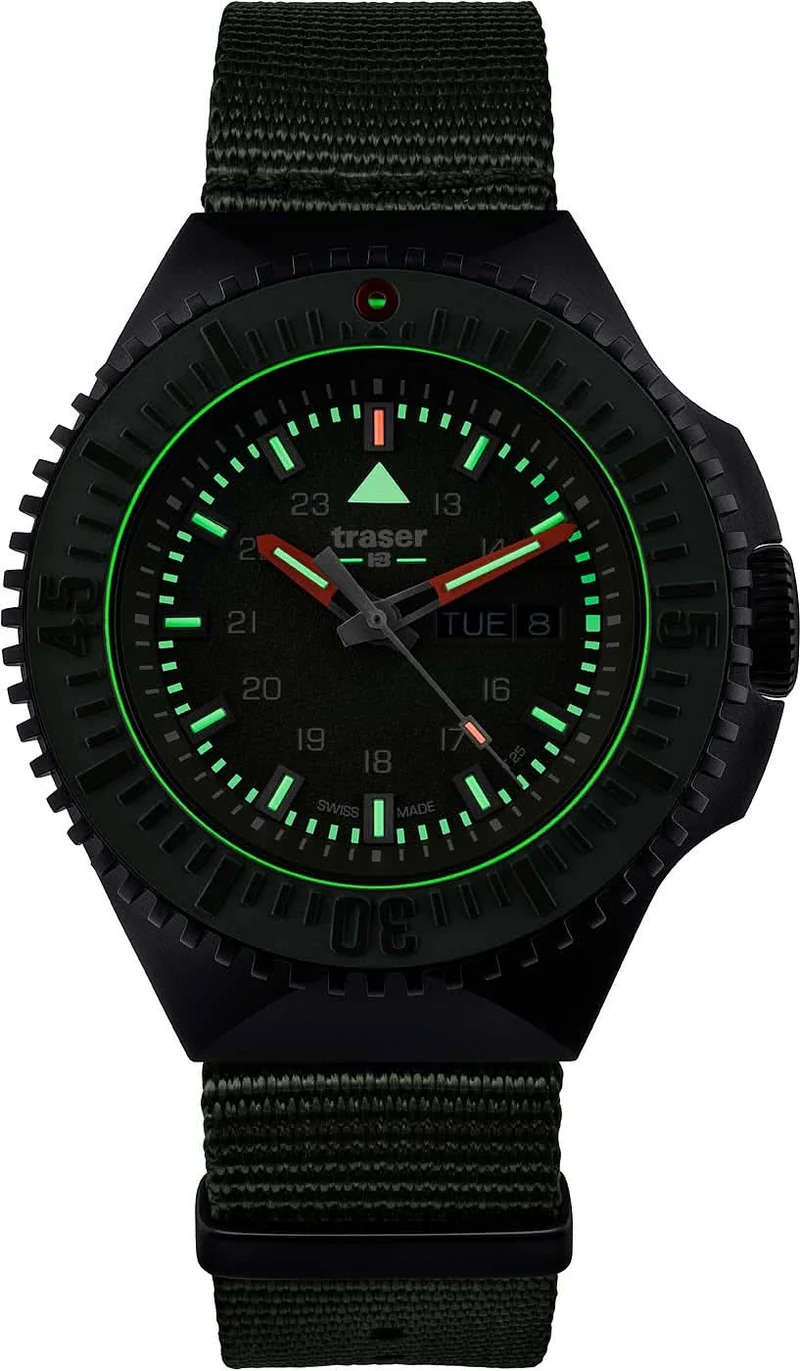 Traser P69 Black Stealth 109858 Herrenuhr • H3-Tritium Leuchttechnologie • Swiss Made