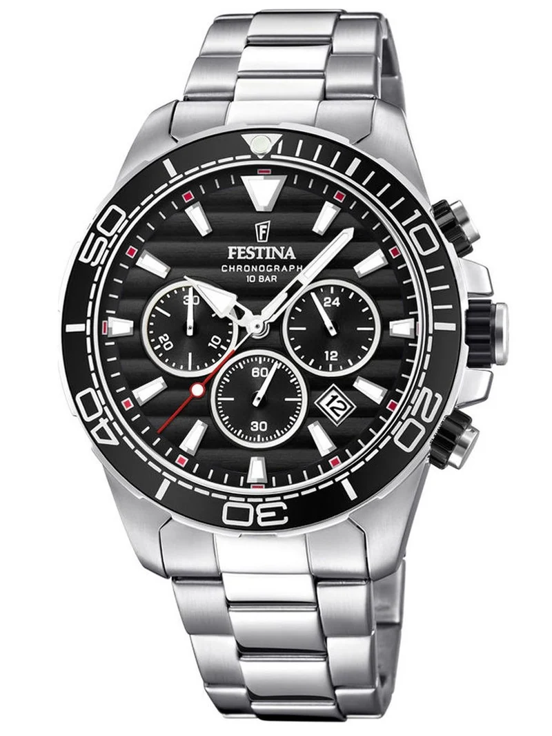 Festina Prestige F20361/4 Herrenuhr Schwarz • Chronograph • Mineralglas