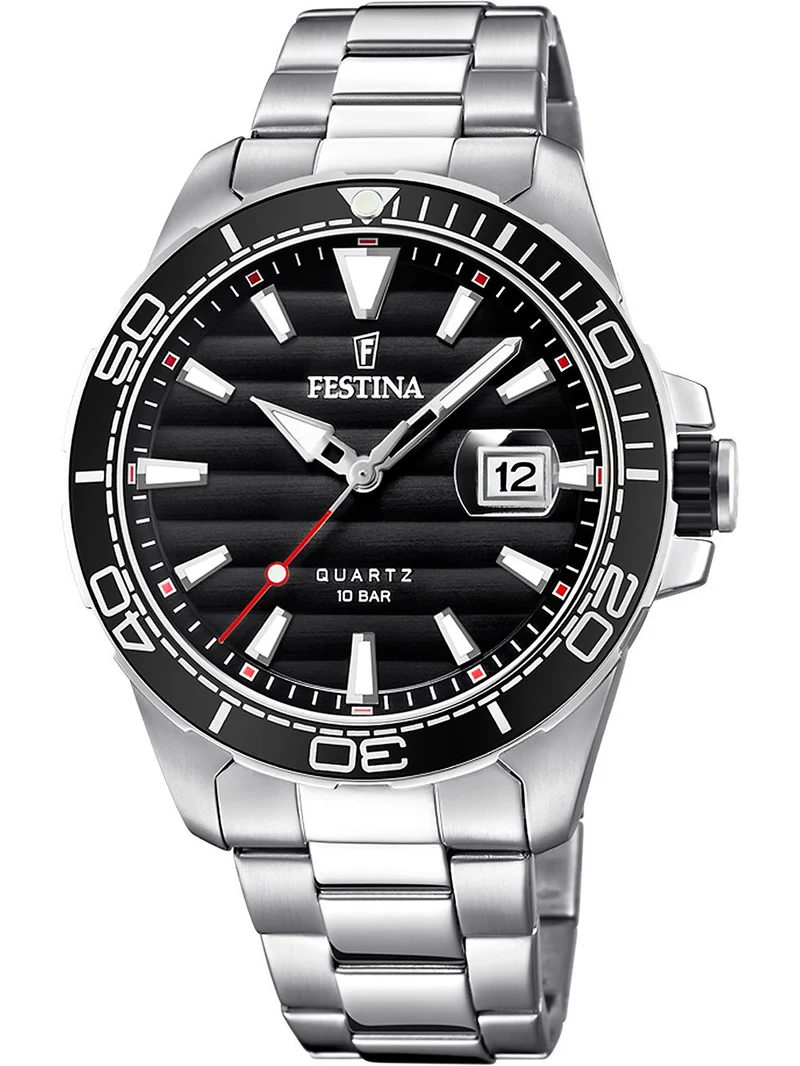Festina Prestige F20360/2 Herrenuhr Schwarz • Drehlünette • Mineralglas