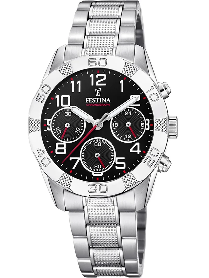 Festina Junior F20345/3 Kinderuhr Schwarz • Chronograph • Mineralglas