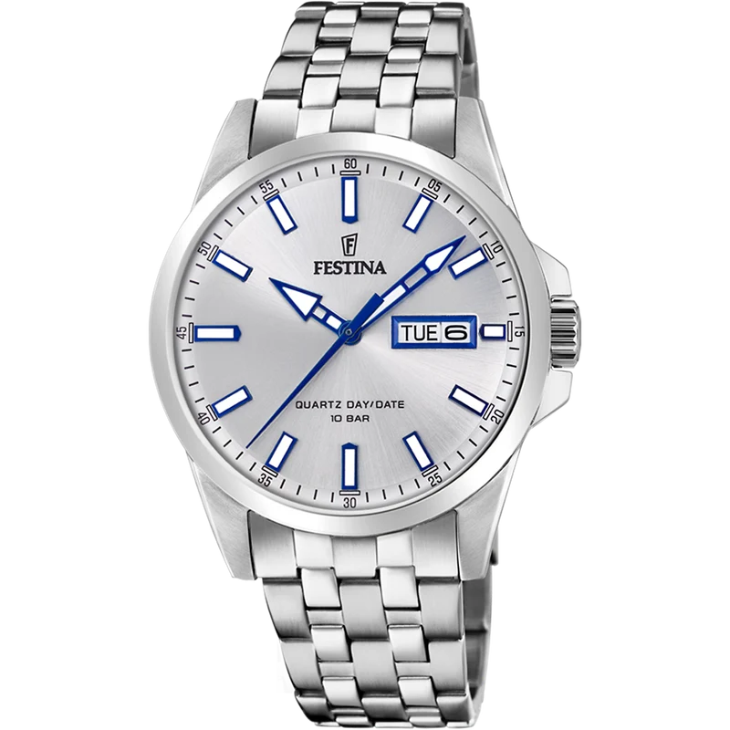 Festina Classics F20357/1 Herrenuhr Silber • Mineralglas • 10 ATM Wasserdicht