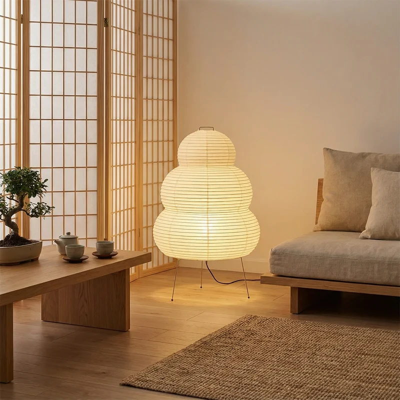 Vloerlamp Rijstpapier Ø40cm Wolkvormig Warm Wit 3000K Scandinavisch Design Sfeervolle Interieurverlichting | Sansoti