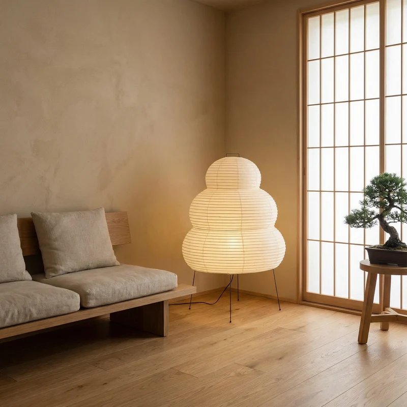 Vloerlamp Rijstpapier Ø40cm Wolkvormig Warm Wit 3000K Scandinavisch Design Sfeervolle Interieurverlichting | Sansoti