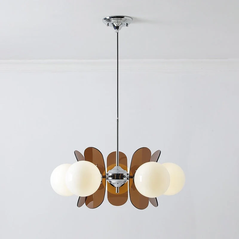 Geometrische Kroonluchter met Matglazen Bollen Verstelbaar Hanglamp 5 of 8 Lampen Warm Wit Woonkamer | Sansoti