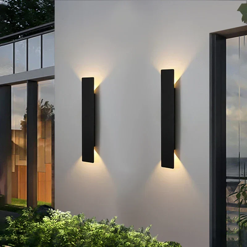 Aluminium LED Wandlamp Waterdicht Buitenverlichting Zwart Wit Terraslamp Gevelverlichting Tuinverlichting | Sansoti