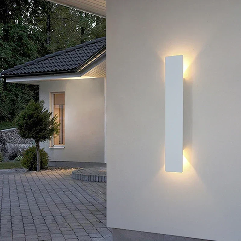 Aluminium LED Wandlamp Waterdicht Buitenverlichting Zwart Wit Terraslamp Gevelverlichting Tuinverlichting | Sansoti