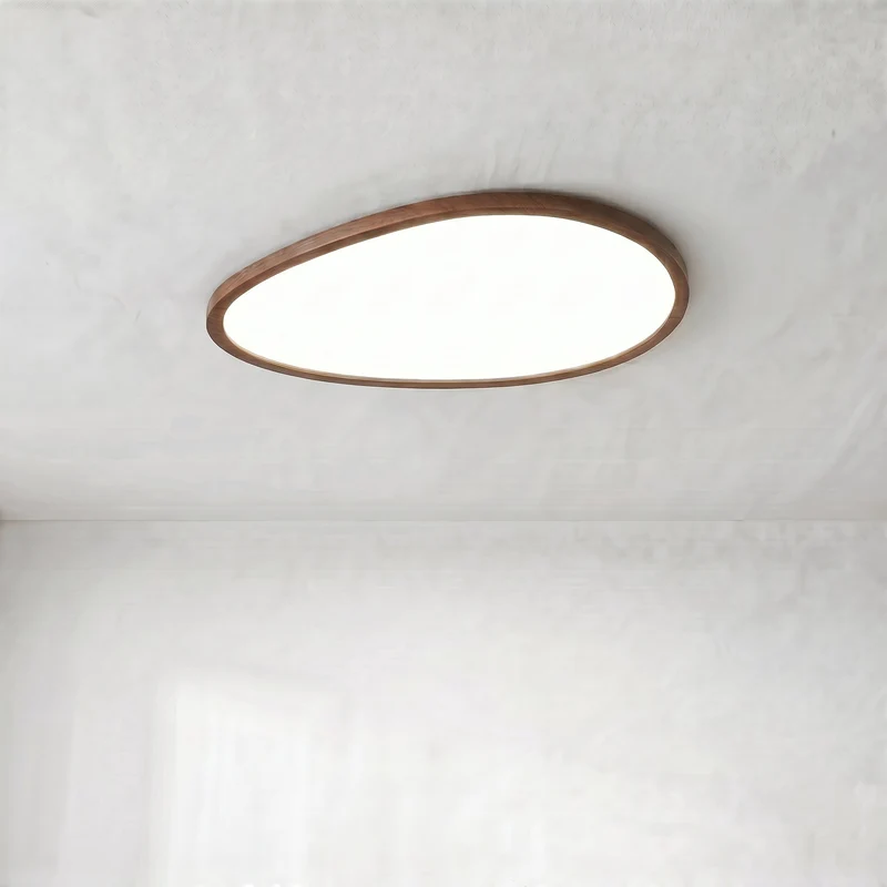 LED Plafondlamp Hout Donker Ultra Plat Design Warm Wit Licht Woonkamer Hal Slaapkamer Scandinavisch Modern | Sansoti