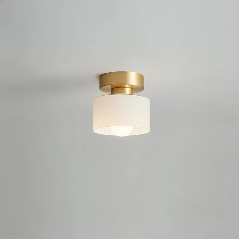 Cilindervormige Plafondspot E27 Metaal Glas Warm Wit Licht Bauhaus Stijl Hal Slaapkamer Woonkamer Verlichting | Sansoti