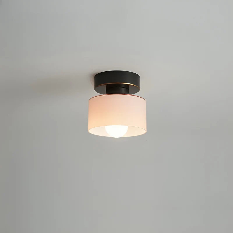 Cilindervormige Plafondspot E27 Metaal Glas Warm Wit Licht Bauhaus Stijl Hal Slaapkamer Woonkamer Verlichting | Sansoti