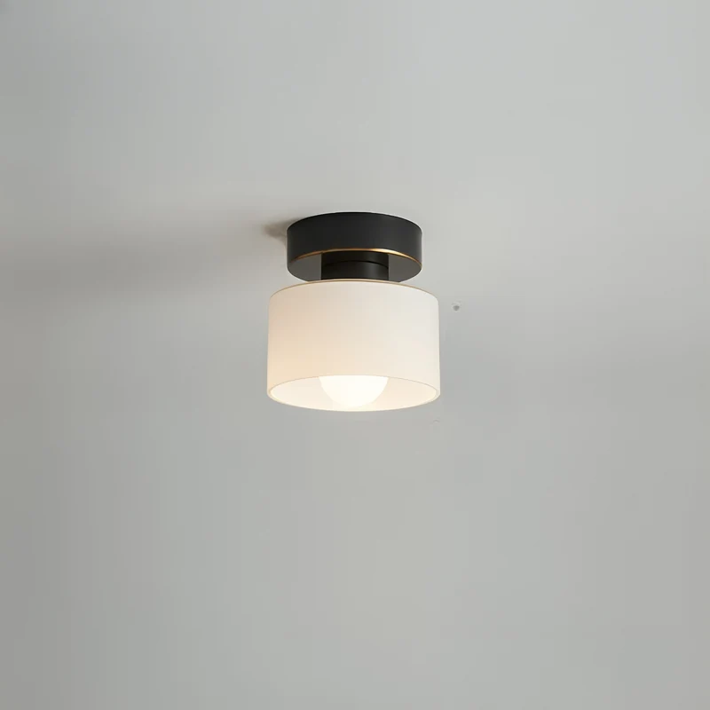 Cilindervormige Plafondspot E27 Metaal Glas Warm Wit Licht Bauhaus Stijl Hal Slaapkamer Woonkamer Verlichting | Sansoti