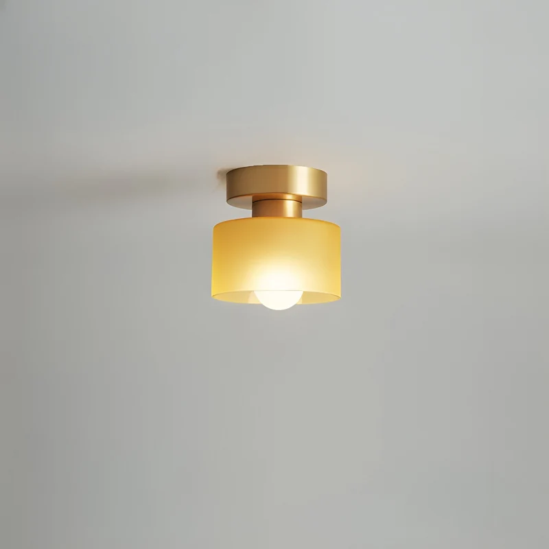 Cilindervormige Plafondspot E27 Metaal Glas Warm Wit Licht Bauhaus Stijl Hal Slaapkamer Woonkamer Verlichting | Sansoti