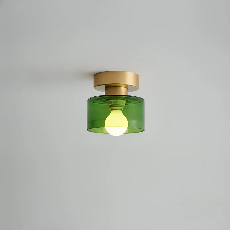 Cilindervormige Plafondspot E27 Metaal Glas Warm Wit Licht Bauhaus Stijl Hal Slaapkamer Woonkamer Verlichting | Sansoti