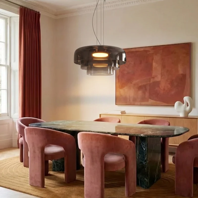 Hanglamp Handgeblazen Glas Organisch Design Ø42cm Warm Wit Licht Eetkamer Keukeneiland Ambachtelijk Vervaardigd | Sansoti