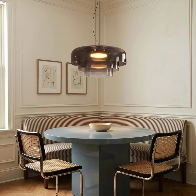 Hanglamp Handgeblazen Glas Organisch Design Ø42cm Warm Wit Licht Eetkamer Keukeneiland Ambachtelijk Vervaardigd | Sansoti