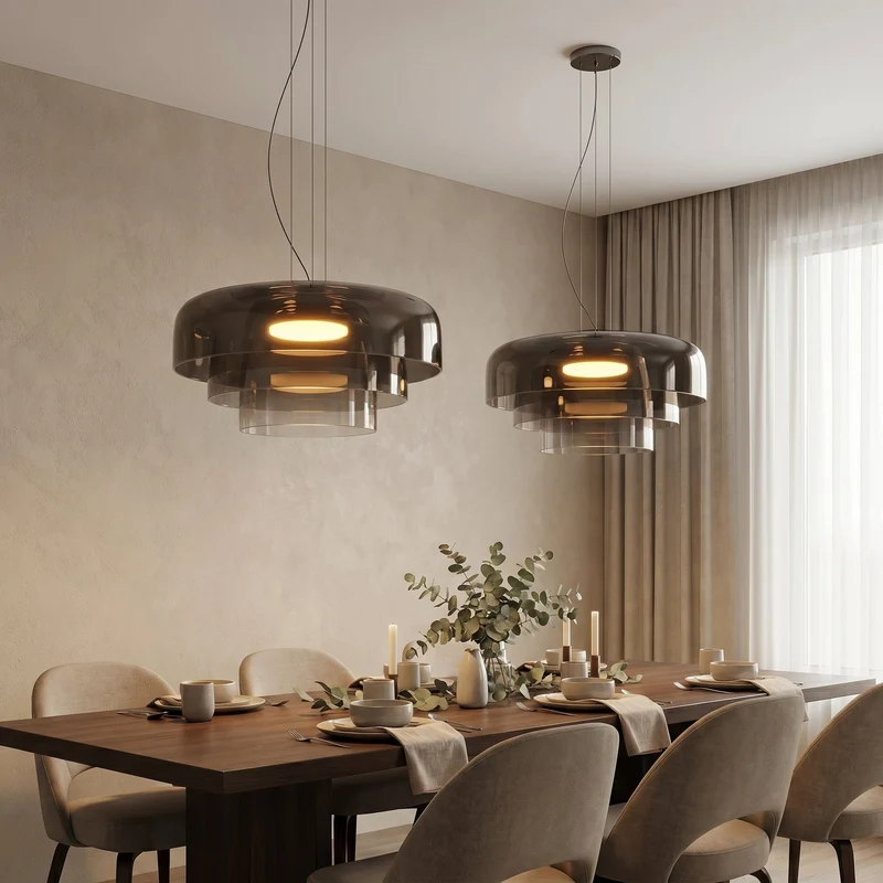 Hanglamp Handgeblazen Glas Organisch Design Ø42cm Warm Wit Licht Eetkamer Keukeneiland Ambachtelijk Vervaardigd | Sansoti