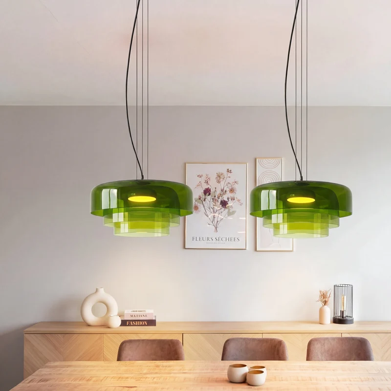 Hanglamp Handgeblazen Glas Organisch Design Ø42cm Warm Wit Licht Eetkamer Keukeneiland Ambachtelijk Vervaardigd | Sansoti