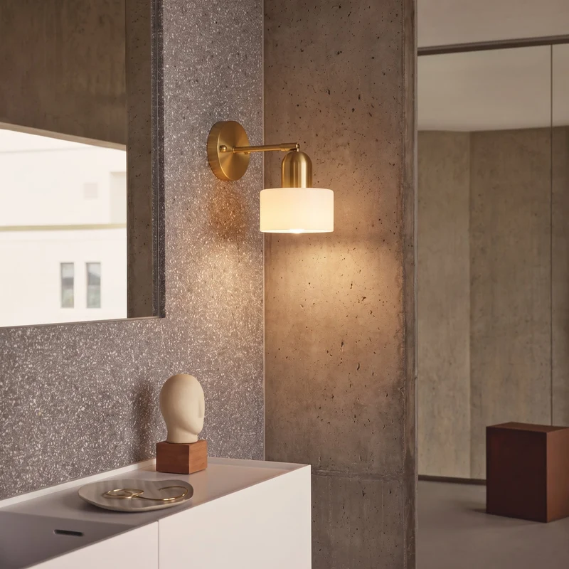Glazen Wandlamp E27 Bauhaus Design Gekleurd Glas Metaal Hal Slaapkamer Woonkamer Warm Wit LED Wandverlichting | Sansoti