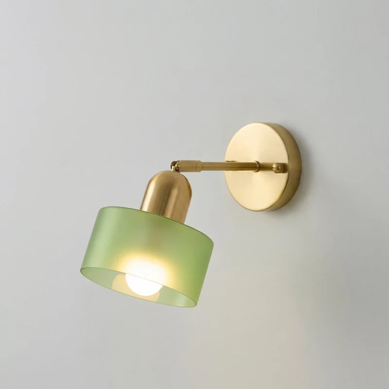Glazen Wandlamp E27 Bauhaus Design Gekleurd Glas Metaal Hal Slaapkamer Woonkamer Warm Wit LED Wandverlichting | Sansoti
