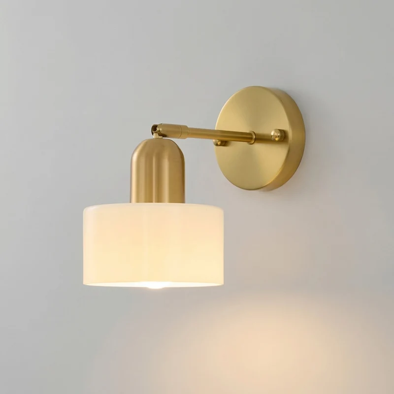 Glazen Wandlamp E27 Bauhaus Design Gekleurd Glas Metaal Hal Slaapkamer Woonkamer Warm Wit LED Wandverlichting | Sansoti
