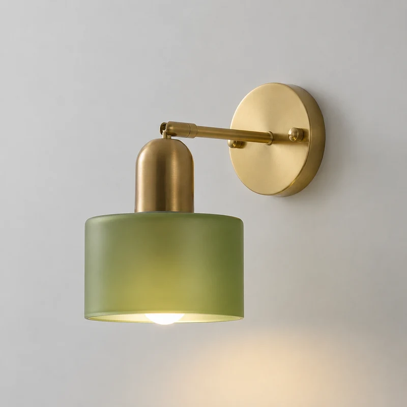 Glazen Wandlamp E27 Bauhaus Design Gekleurd Glas Metaal Hal Slaapkamer Woonkamer Warm Wit LED Wandverlichting | Sansoti
