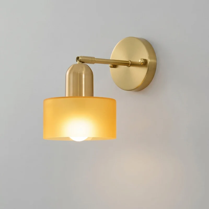 Glazen Wandlamp E27 Bauhaus Design Gekleurd Glas Metaal Hal Slaapkamer Woonkamer Warm Wit LED Wandverlichting | Sansoti
