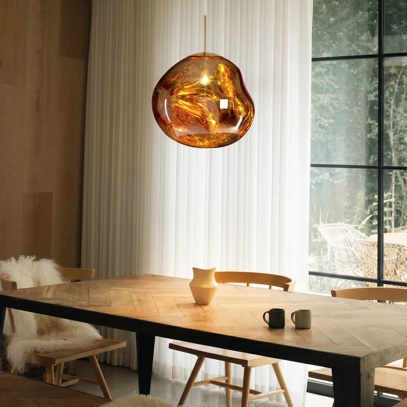 Hanglamp Spiegelend Metaal LED Warm Wit 3000K Moderne Verlichting Eettafel Woonkamer Interieur Design | Sansoti