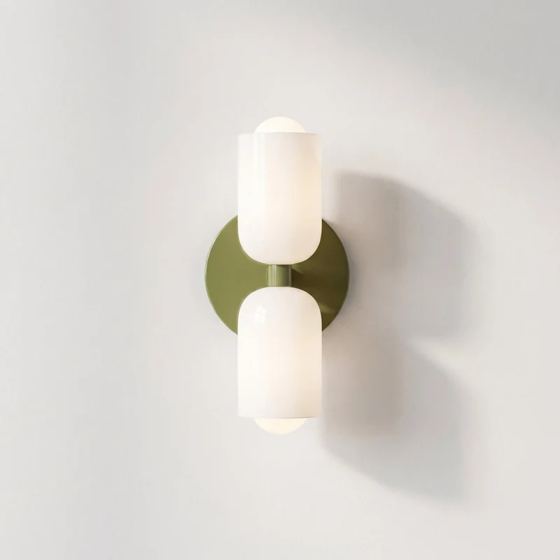 Wandlamp Tweevoudig Licht Metaal en Glas E27 Moderne Wandverlichting voor Woonkamer Gang Slaapkamer Hal | Sansoti