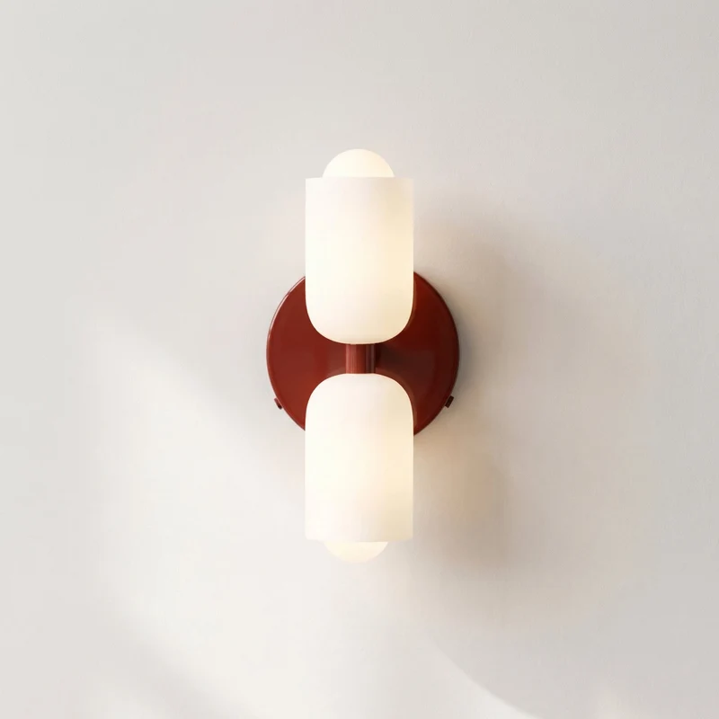 Wandlamp Tweevoudig Licht Metaal en Glas E27 Moderne Wandverlichting voor Woonkamer Gang Slaapkamer Hal | Sansoti