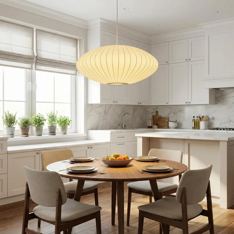 Zijden Hanglamp Ø30-70cm Sculptuur Eetkamer Woonlicht Verstelbaar Modern Interieur Design LED Dimbaar | Sansoti