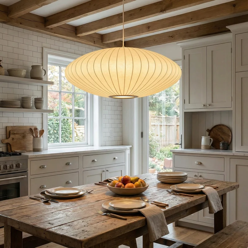 Zijden Hanglamp Ø30-70cm Sculptuur Eetkamer Woonlicht Verstelbaar Modern Interieur Design LED Dimbaar | Sansoti
