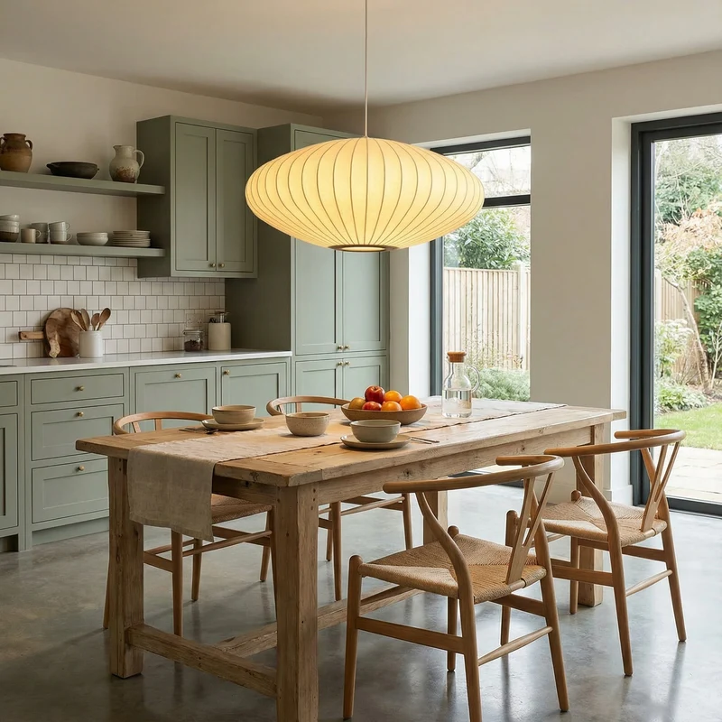 Zijden Hanglamp Ø30-70cm Sculptuur Eetkamer Woonlicht Verstelbaar Modern Interieur Design LED Dimbaar | Sansoti