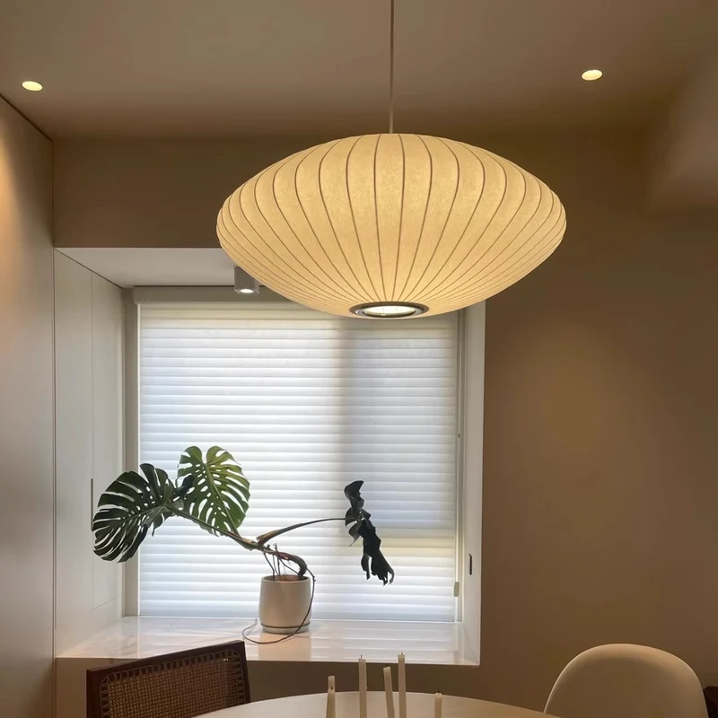 Zijden Hanglamp Ø30-70cm Sculptuur Eetkamer Woonlicht Verstelbaar Modern Interieur Design LED Dimbaar | Sansoti