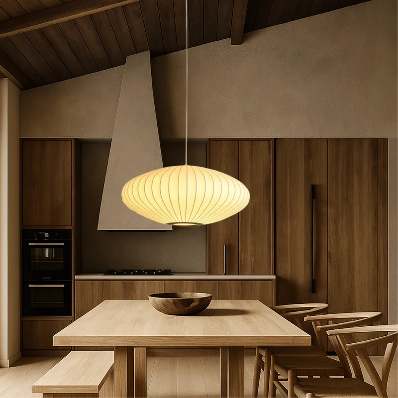 Zijden Hanglamp Ø30-70cm Sculptuur Eetkamer Woonlicht Verstelbaar Modern Interieur Design LED Dimbaar | Sansoti