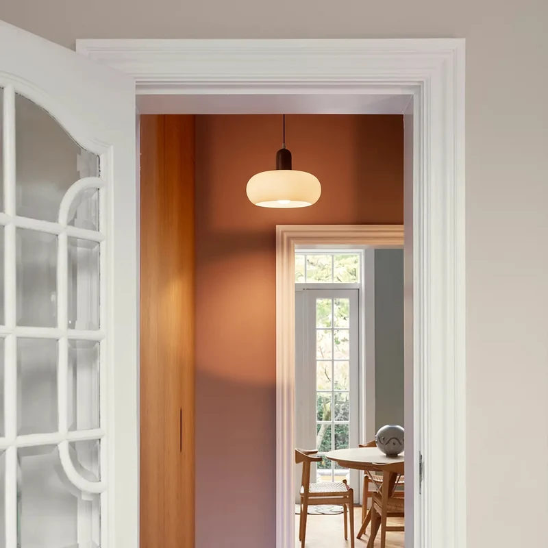 Hanglamp Crème Hout Glas E27 Scandinavisch Design Eetkamer Bar Verstelbaar Modern Interieur Woonkamer | Sansoti