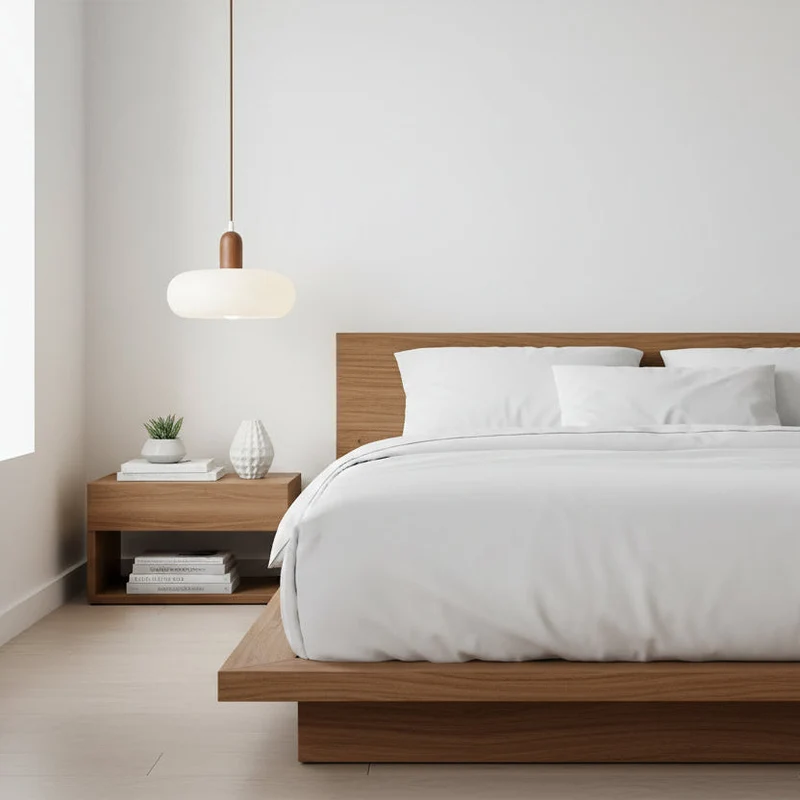 Hanglamp Crème Hout Glas E27 Scandinavisch Design Eetkamer Bar Verstelbaar Modern Interieur Woonkamer | Sansoti
