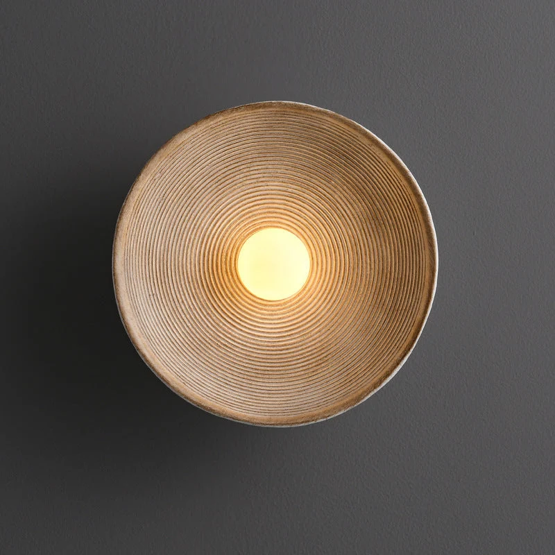 Wandlamp Hout Glas Rond Minimalistisch Warm LED Licht Eetkamer Bar Sfeervol Modern Interieur E27 Fitting | Sansoti