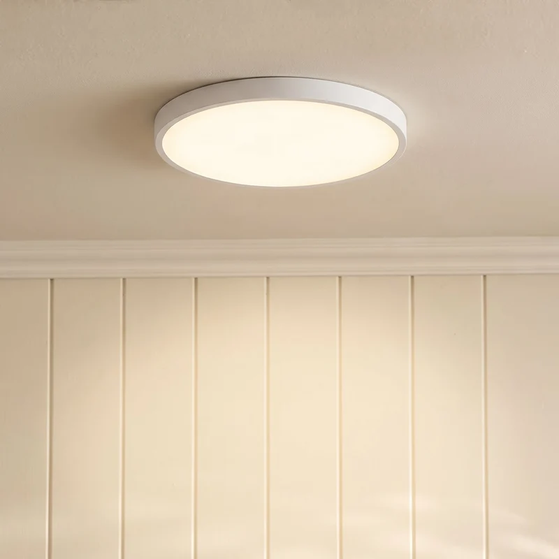 Ultraslanke LED Plafondlamp Rond IJzer Zwart Wit 23-37cm Scandinavisch Modern Woonkamer Slaapkamer Verlichting | Sansoti