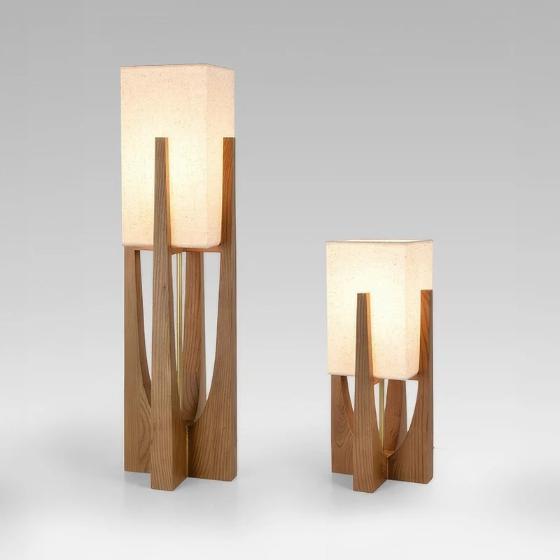 Japanse Staande Lamp Natuurlijk Hout E27 LED Dimbaar Woonkamer Slaapkamer Leeshoek Scandinavisch Design | Sansoti