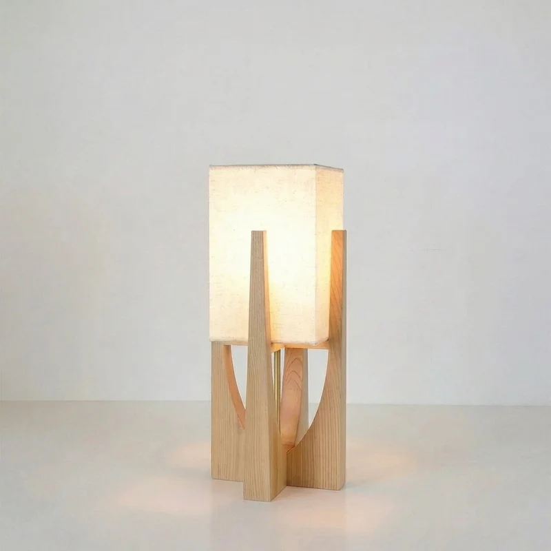 Japanse Staande Lamp Natuurlijk Hout E27 LED Dimbaar Woonkamer Slaapkamer Leeshoek Scandinavisch Design | Sansoti