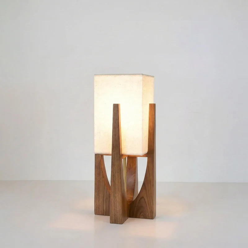 Japanse Staande Lamp Natuurlijk Hout E27 LED Dimbaar Woonkamer Slaapkamer Leeshoek Scandinavisch Design | Sansoti