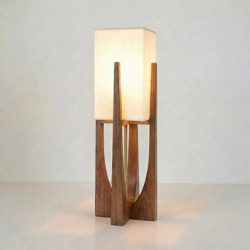 Japanse Staande Lamp Natuurlijk Hout E27 LED Dimbaar Woonkamer Slaapkamer Leeshoek Scandinavisch Design | Sansoti