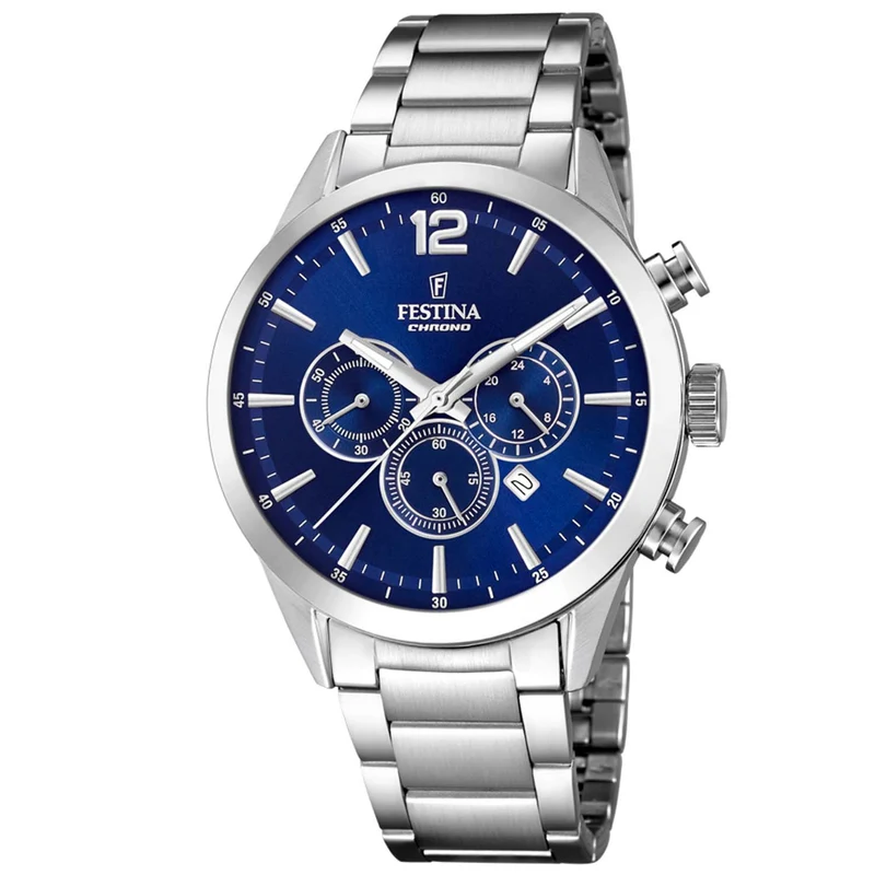 Festina Timeless Chronograph F20343/7 Herrenuhr Dunkelblau • Miyota Quarzwerk • Chronograph mit Datum